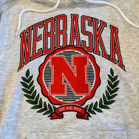 Charlie Hustle Nebraska Cornhuskers Hoodie N Logo Go Big Red Sweatshirt Small - Picture 7 of 7